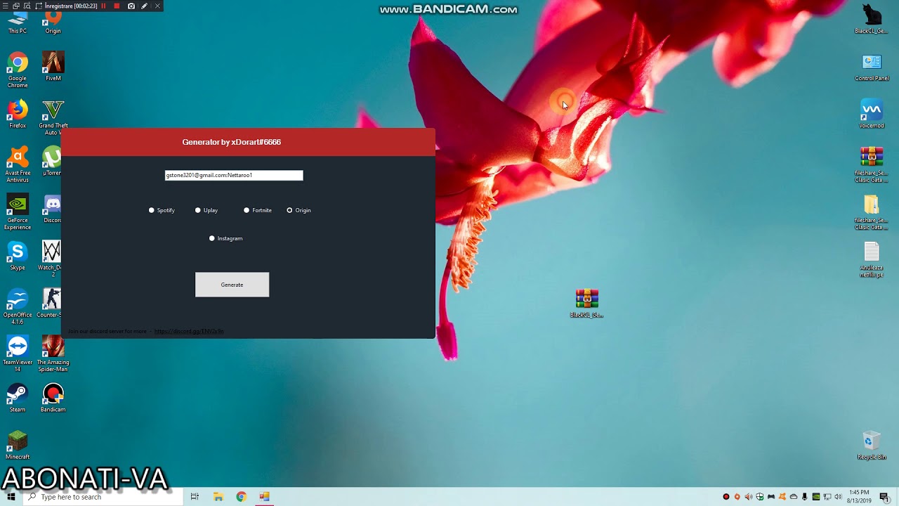 Generator_xDorart Origin,fortnite,spotify,uplay.etc %2019%