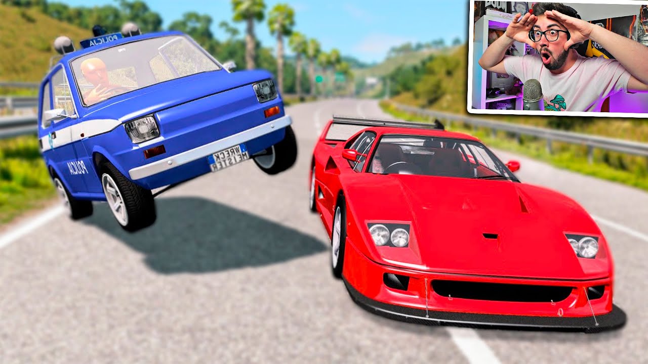 ACCIDENTES DESTRUCTIVOS EN PERSECUCIONES | BeamNG Drive