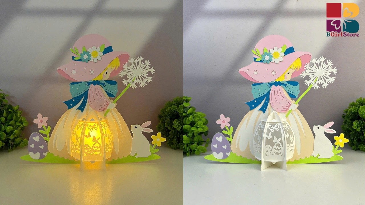 How To Make Paper Cut Lantern Easter Girls
