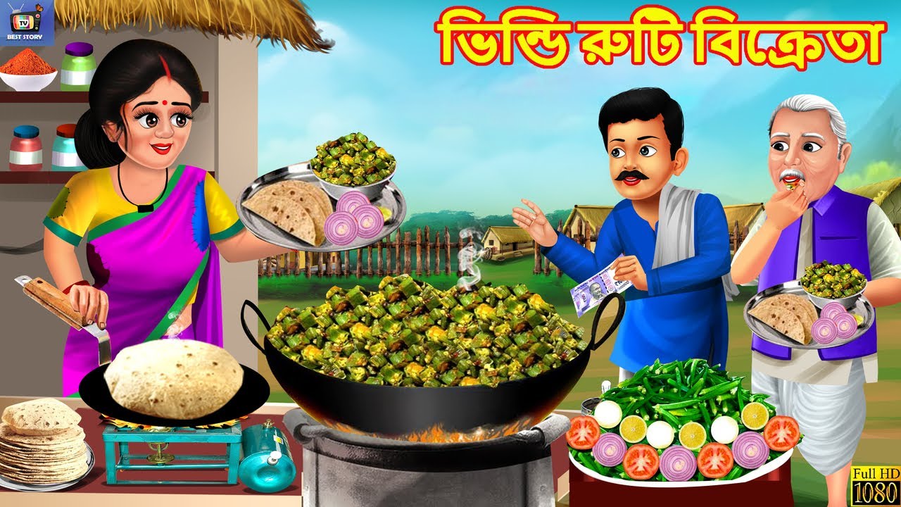 Bhindi ruti bikreta | ভিন্ডি রুটি বিক্রেতা | Bengali Moral Stories | Bengali Story | Bengali Cartoon