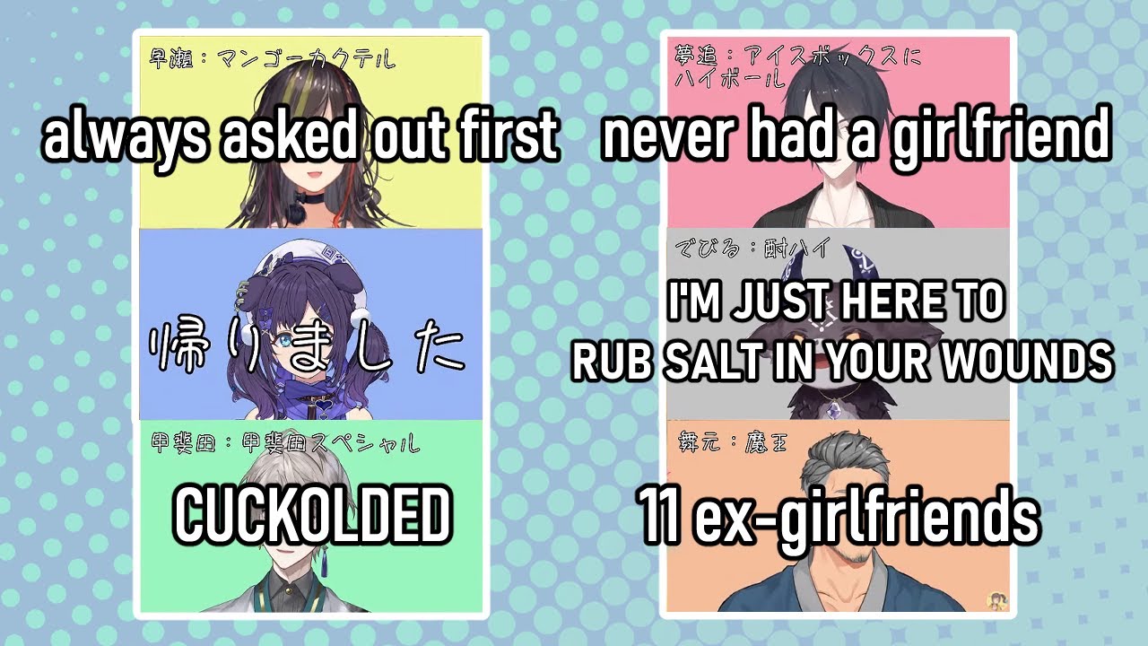 Love Talk: Maimoto's 11 ex-girlfriends, Kaida's NTR experience and more [Nijisanji eng subs]