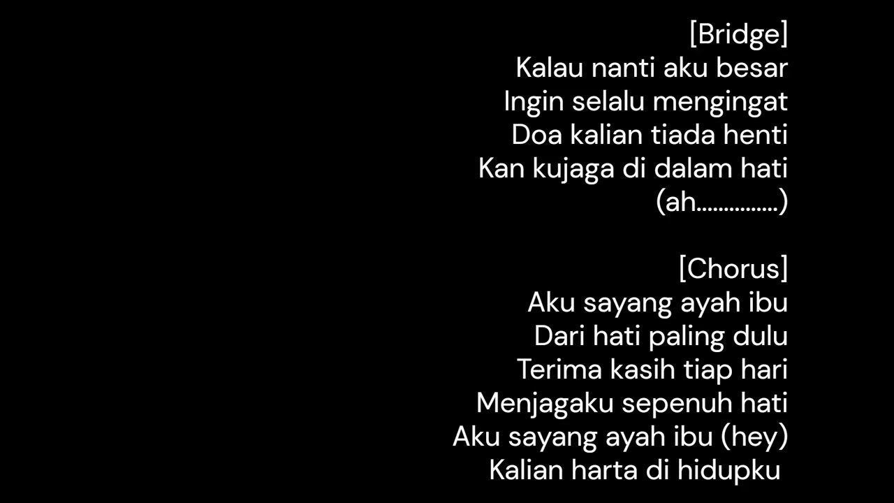 lagu untuk ayah ibu // lirik teks