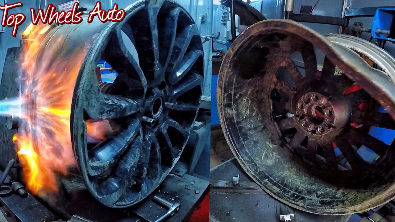 🎗Art of Rim Repair: 🗜Welding / Straightening a Very Damaged Alloy Wheel on 22’