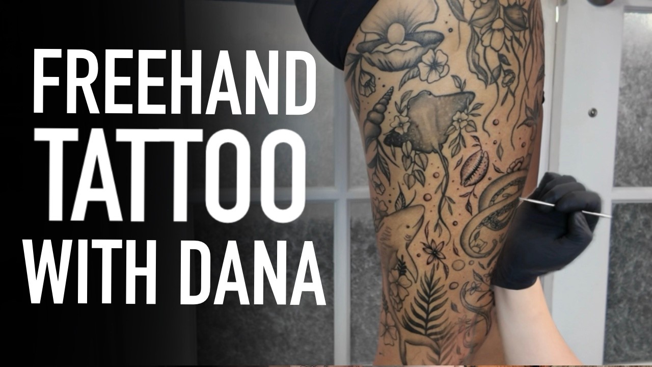Tattoo a Seashell and Flower with Me! GRWM + DIML VLOG