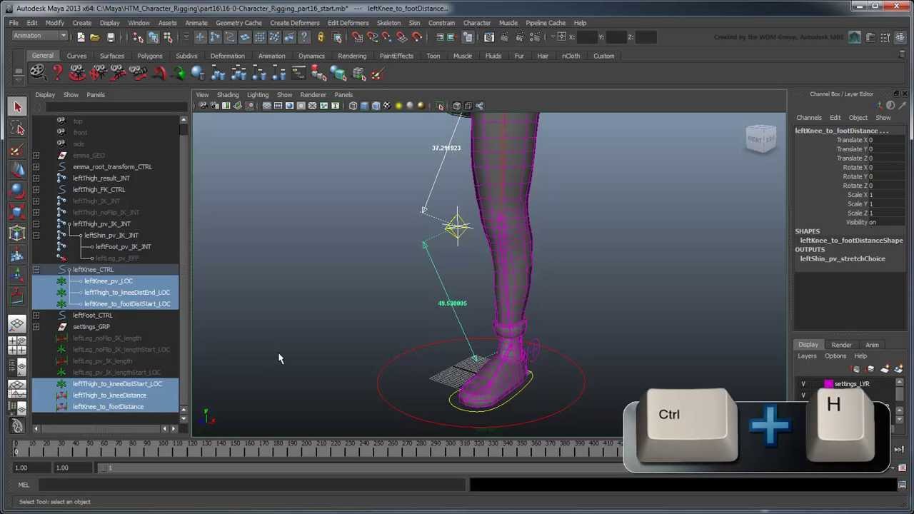 Creating a Character Rig - Part 16: Snappable knee (Advanced)
