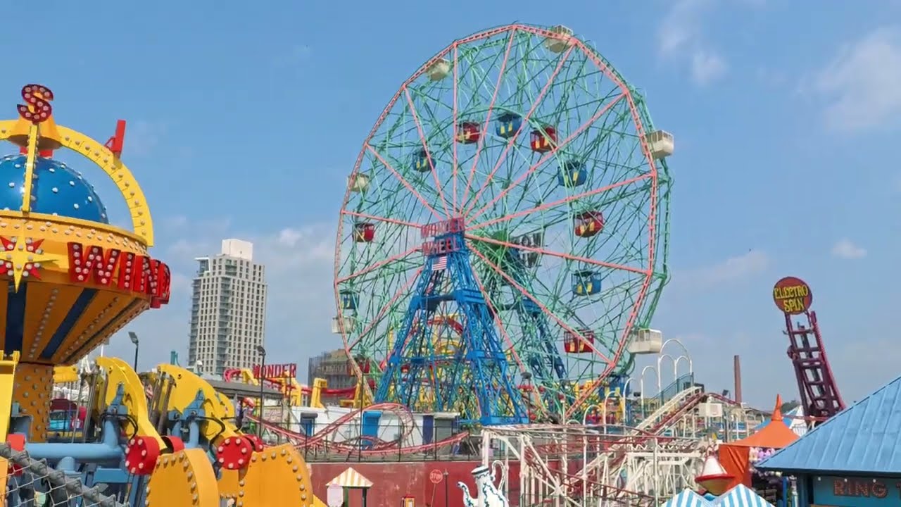 Views of Coney Island and Luna Park Fairground