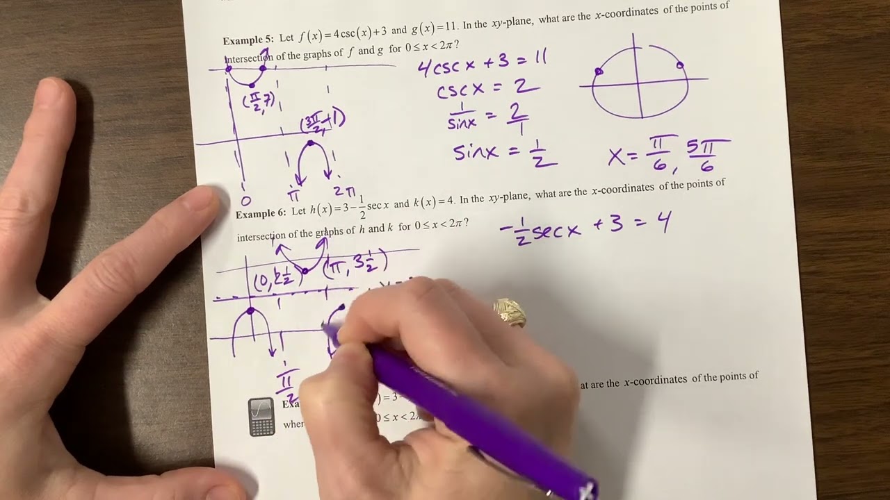AP PreCal 3.11 Reciprocal Trig Equations (version 2, video 2)