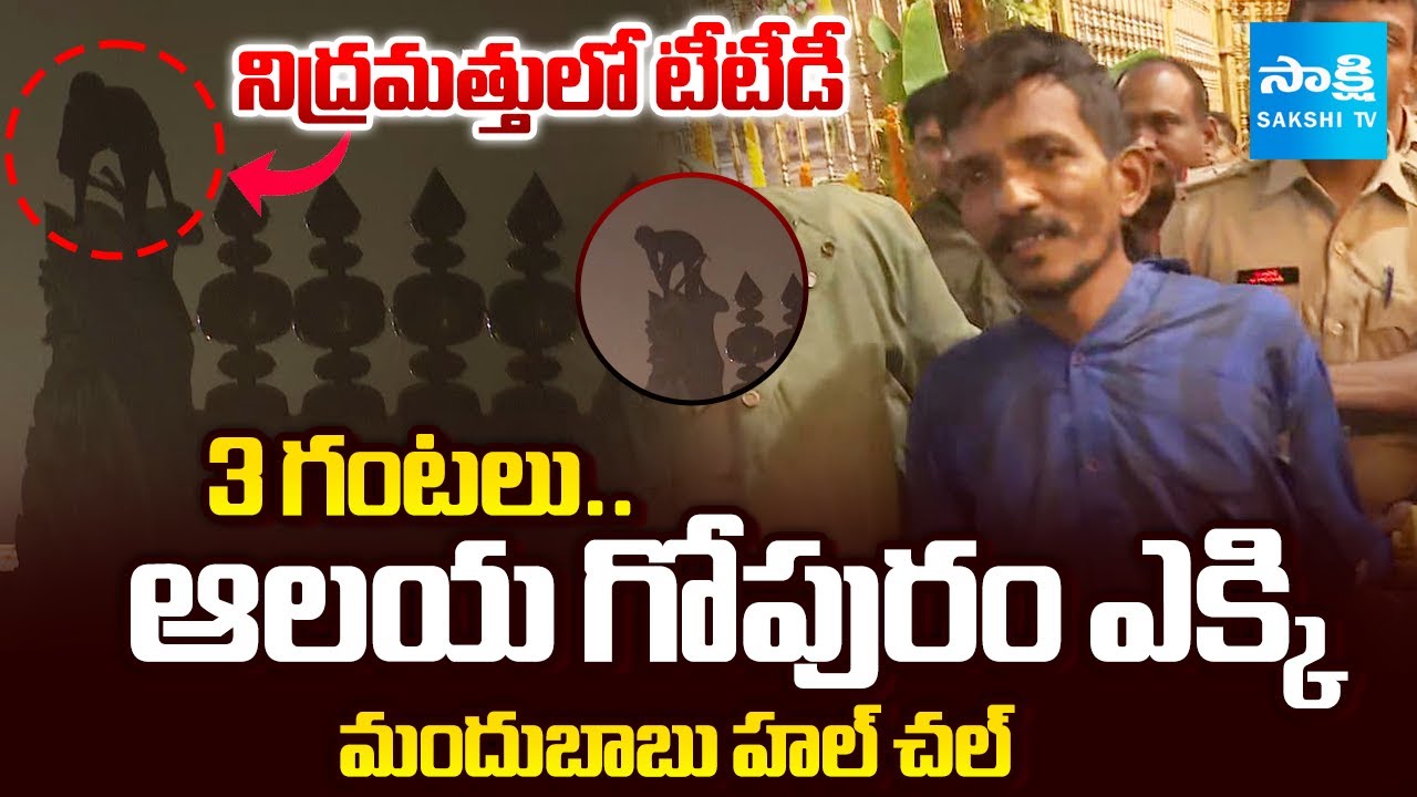 TTD Vigilance Negligence: Drinker On Hulchul  On Govindaraja Swamy Temple Gopuram In Tirupati
