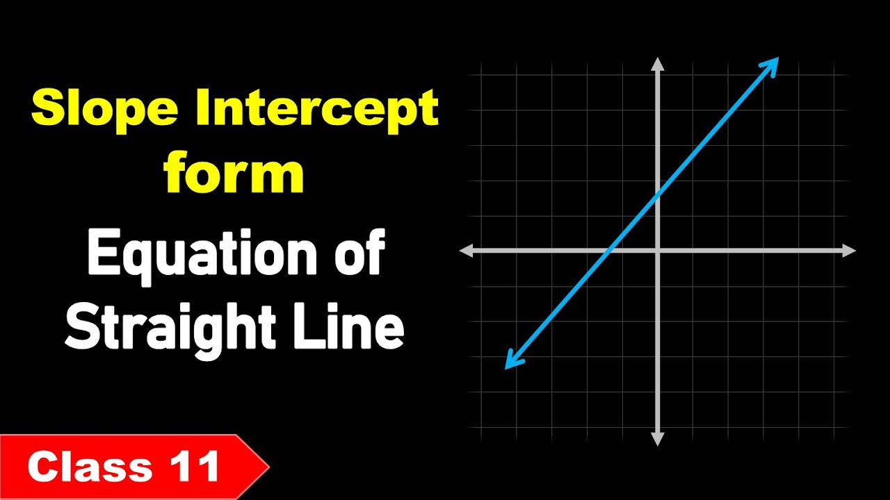 Equation of a Line (Slope - Intercept form) 🔴 Straight Lines - 7 🔴 Class 11