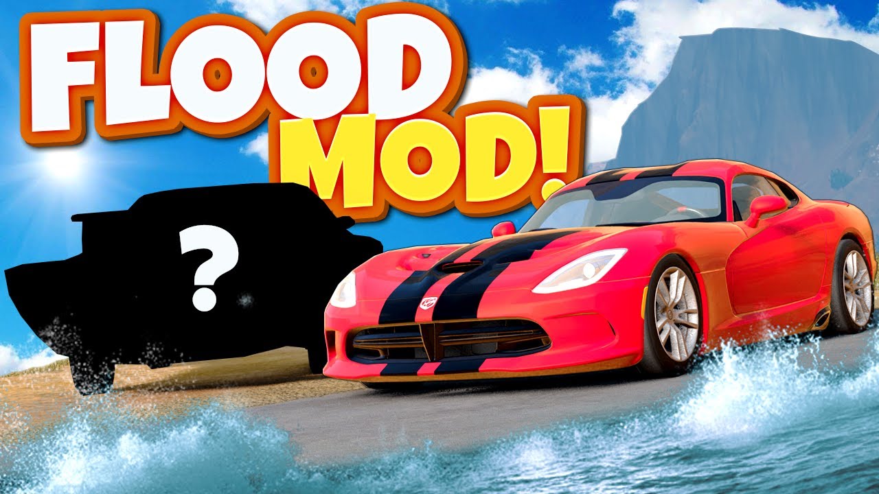 FLOOD MOD But I Get to Use the ULTIMATE CHEAT CAR in BeamNG Drive Mods!