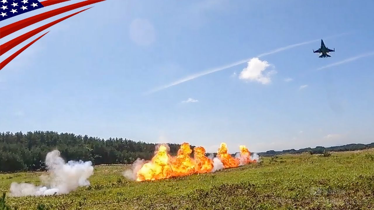 Strafing Run – Fighter Jets Autocannon Fire in Action