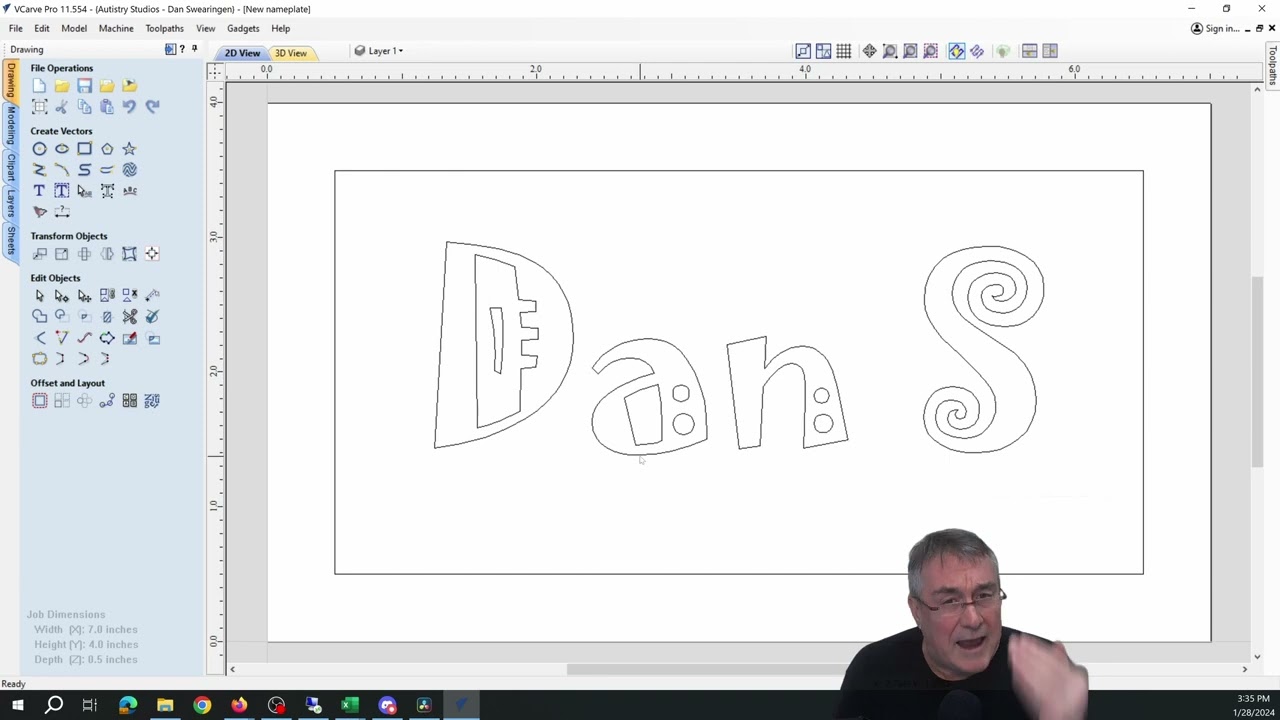 ShopBot Tutorial VCarve Pro: make a nameplate