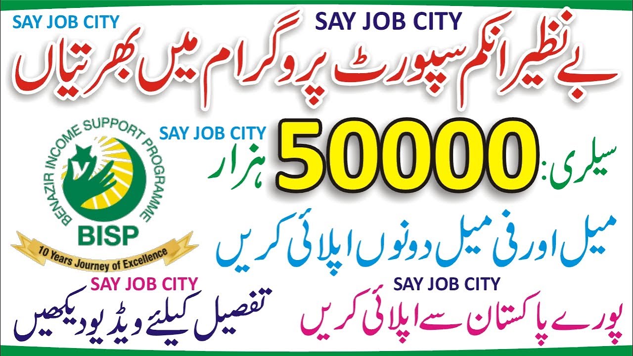 Benazir Income Support Jobs Online Apply - BISP Jobs 2022 - BISP Jobs 2022 Advertisement