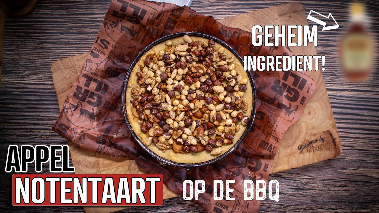 Appel Notentaart op de BBQ met een geheim ingredient!