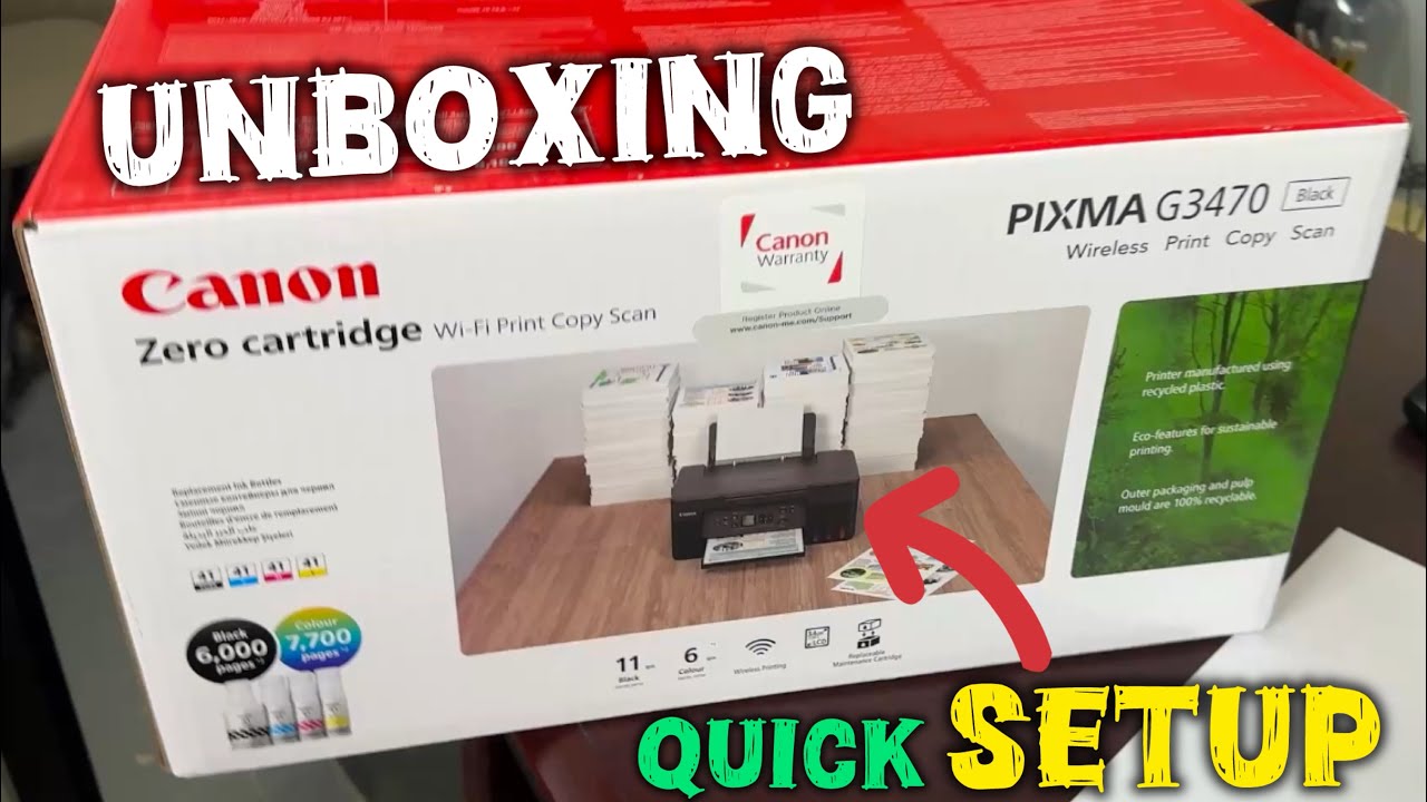 Canon G3470 Printer Unboxing and Setup Made EASY