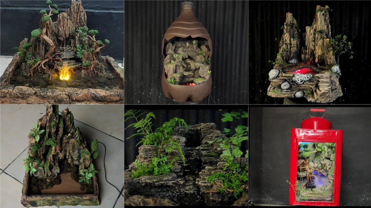 KUMPULAN MINIATUR AIR TERJUN DARI LIMBAH DAN BARANG BEKAS‼️