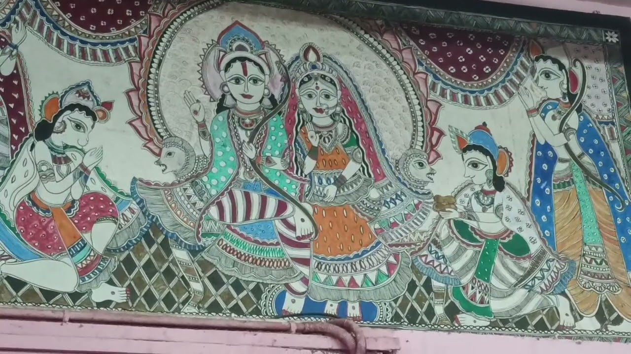 Ram darbar ....madhubani art created by artists of bihar .