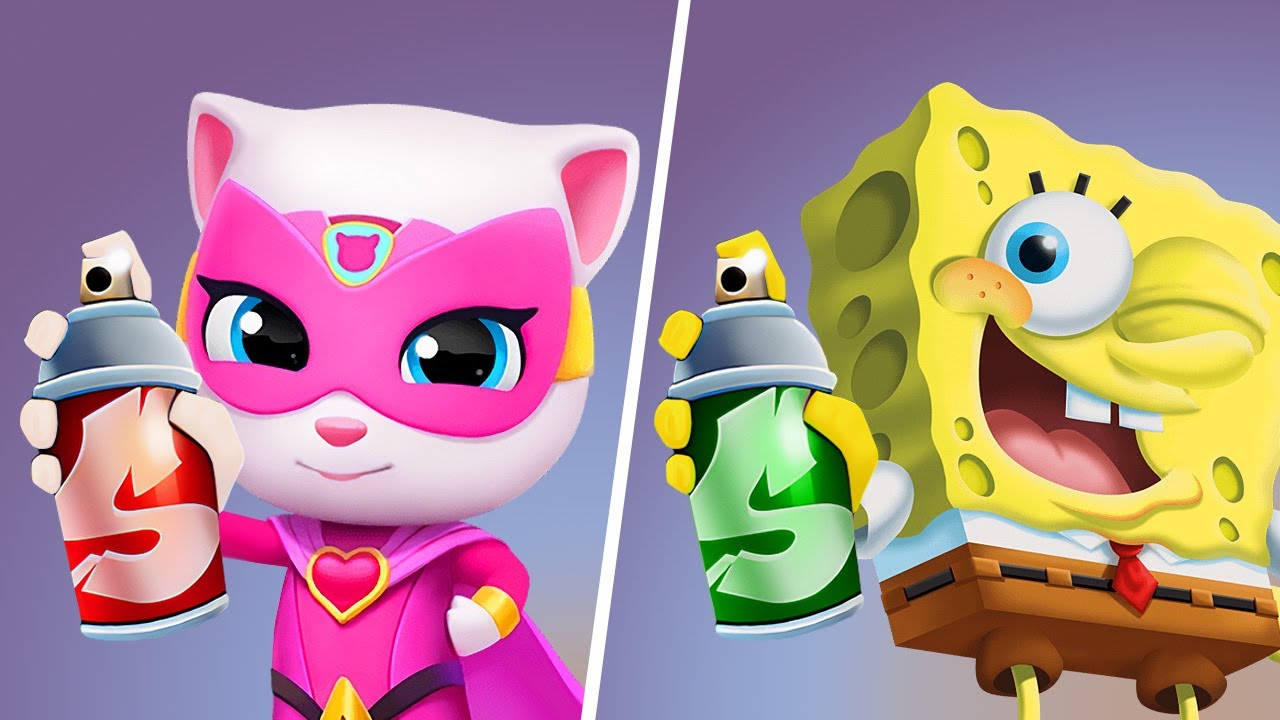 Talking Tom Hero Dash VS SpongeBob SquarePants - Tom Hero Dash New Update, Talking Tom Cat Gameplay