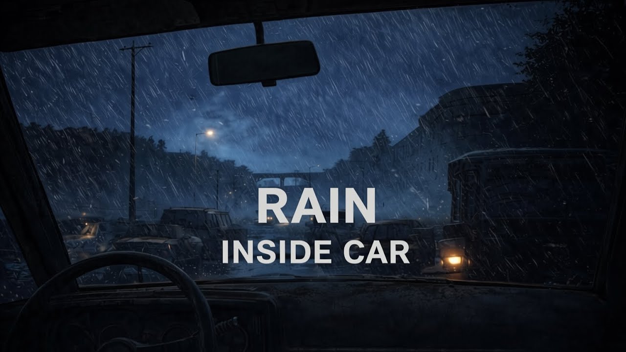 Heavy Rain Inside Car | Night Ambience for Sleep & Relaxation