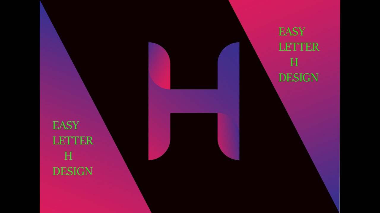 Gradient  Letter h Logo Design in Adobe Illustrator  | Freelancer Rony | #logo #design