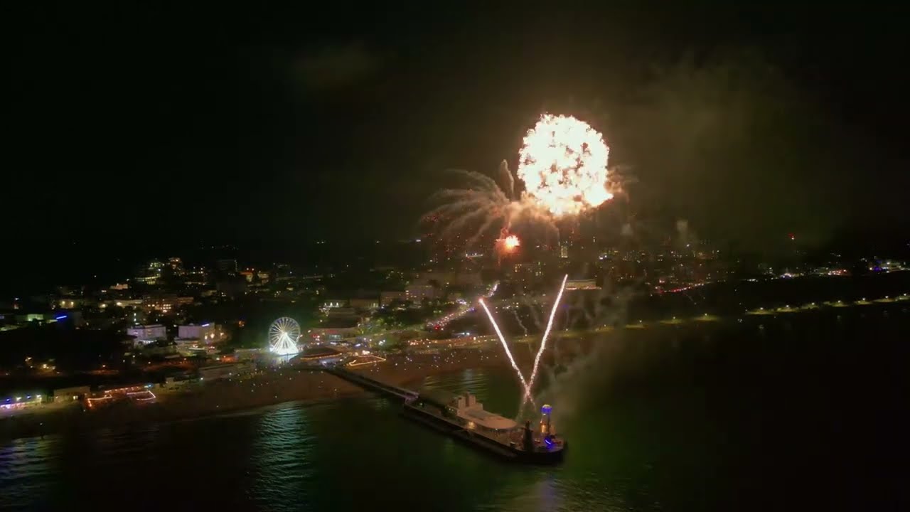 Bournemouth beach fireworks 11 August 2023