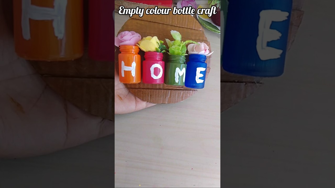 Diy empty colour bottle craft💕