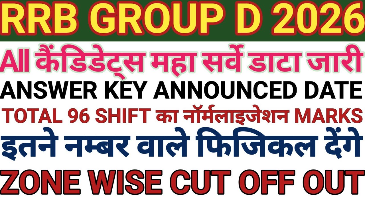 RRB GROUP D ZONE WISE CUT OFF OUT || RRB GROUP D CUT OFF 2026 || RAILWAY GROUP D HARD SHIFT#groupd