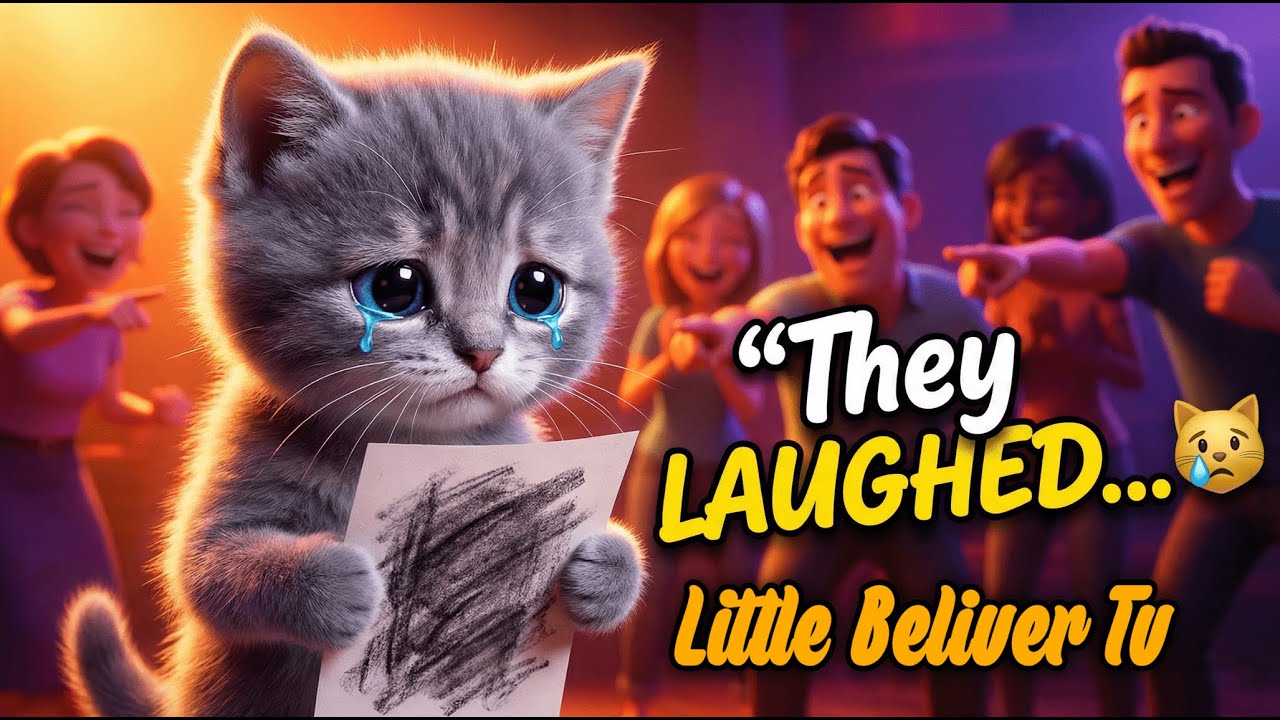 They Laughed at His Art… Until This Happened! 🖌️😿 | Inspirational Cat Story #viral #littlebelievers