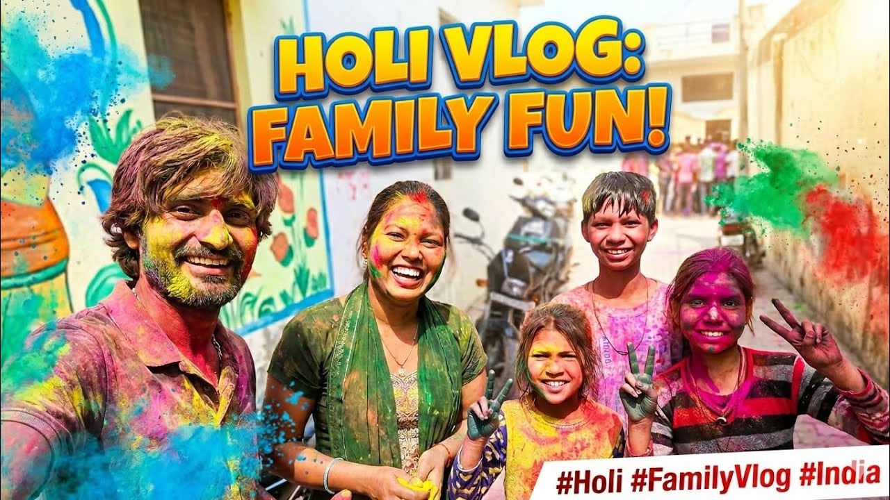 Happy holi 2026 😘😂 #holi #familyvlog #india 