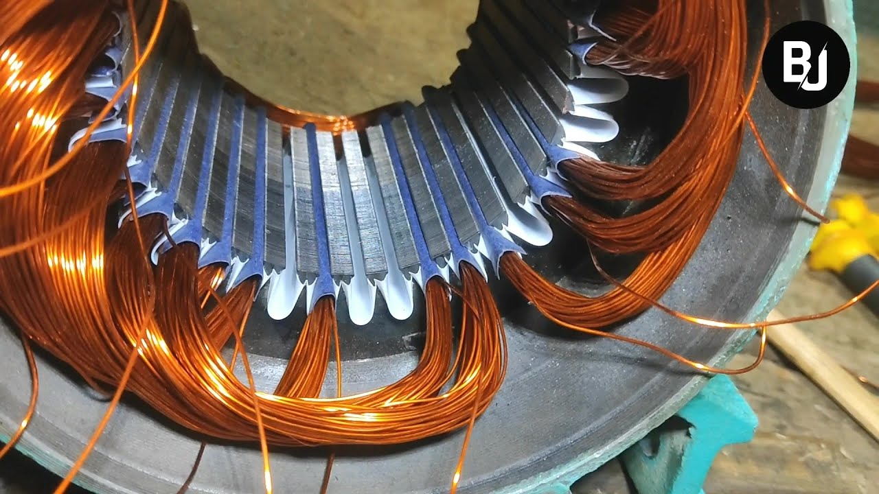 3 phase 3 hp motor winding 1440 rpm motor winding  3 phase 4 pole 36 slot motor winding A to Z  full
