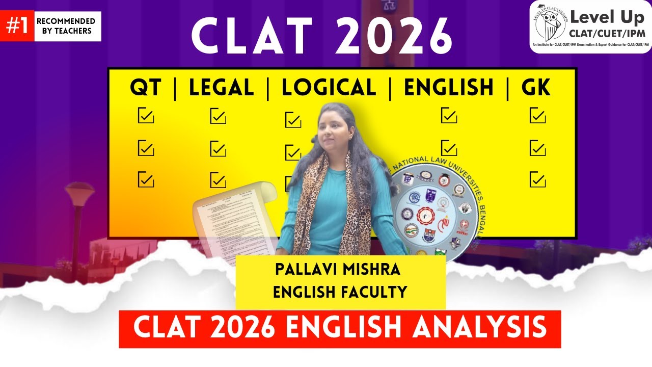 CLAT 2026 English Solution | CLAT 2026 Difficulty Level & Topics Asked | CLAT Section Wise Analysis