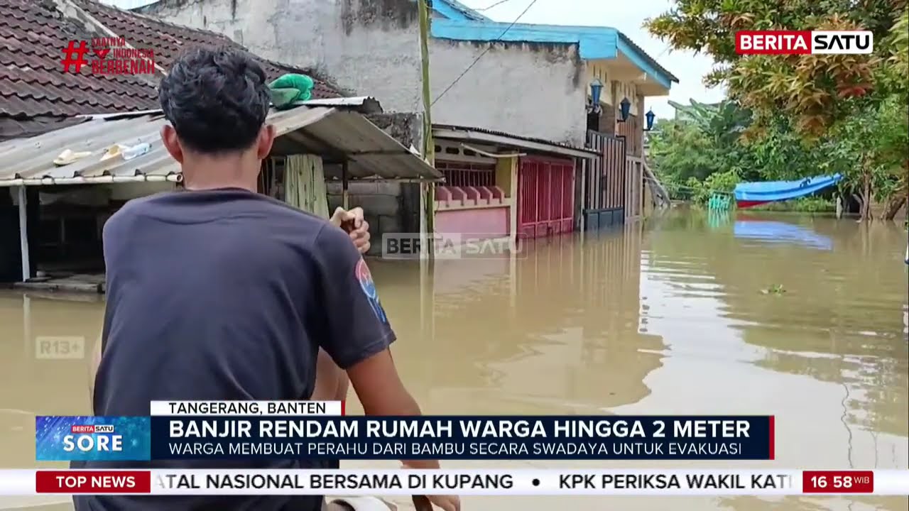 Banjir Nyaris 2 Meter Rendam Ratusan Rumah di Taman Cikande Tangerang 