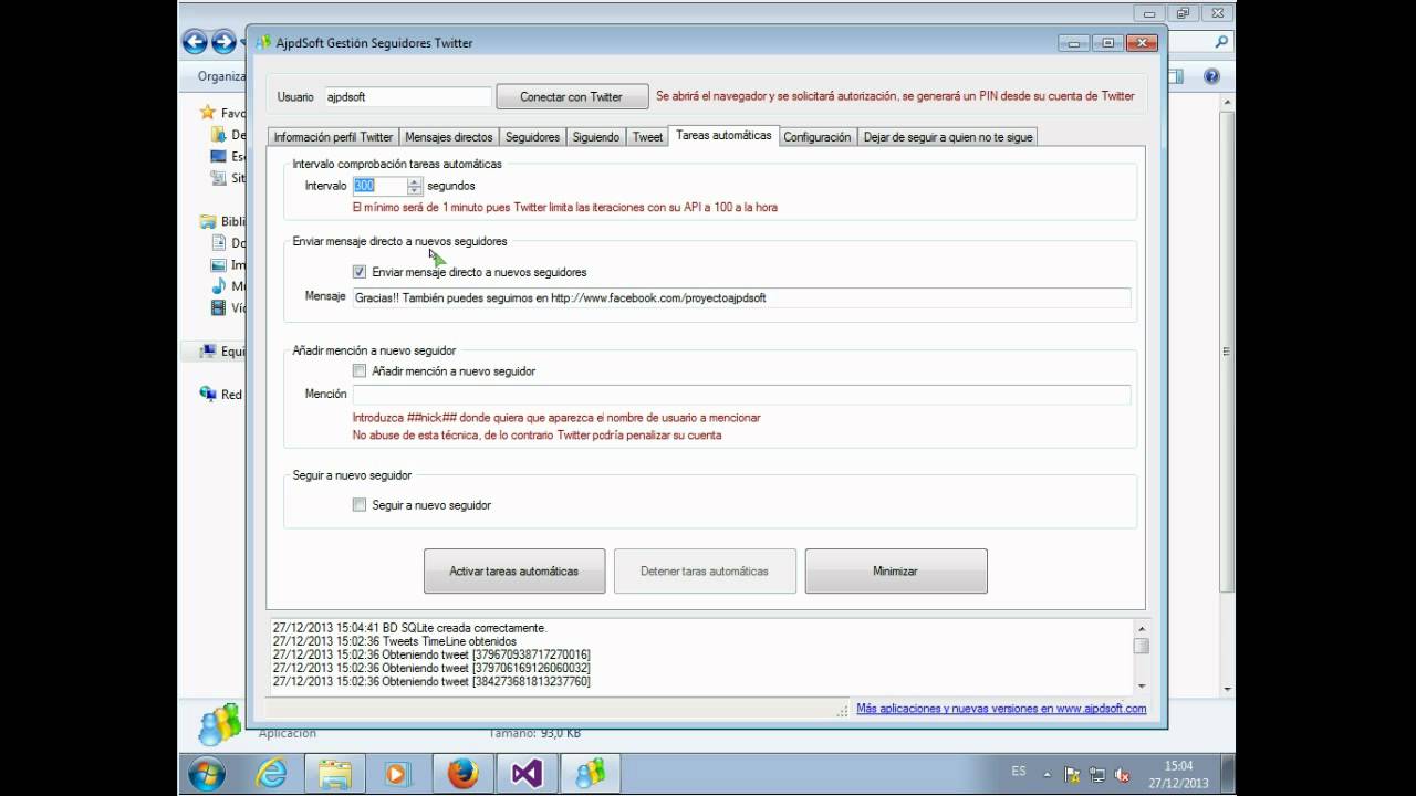 AjpdSoft Gestión de Seguidores Twitter