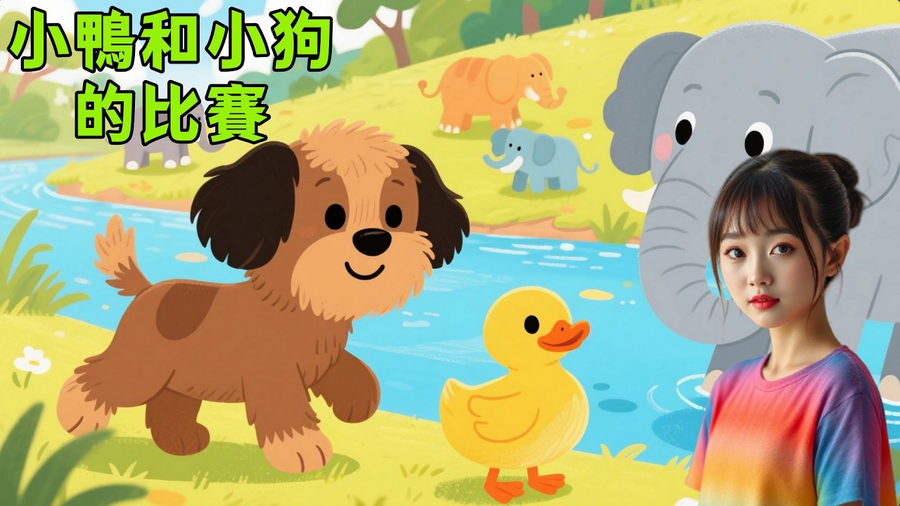 小鴨和小狗的比賽｜彩雲說故事 043｜兒童故事繪本｜幼兒睡前故事 ｜儿童益智