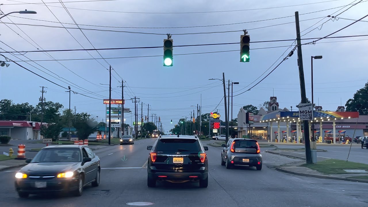 Night Drive Thru Montgomery Alabama  2021 Streets
