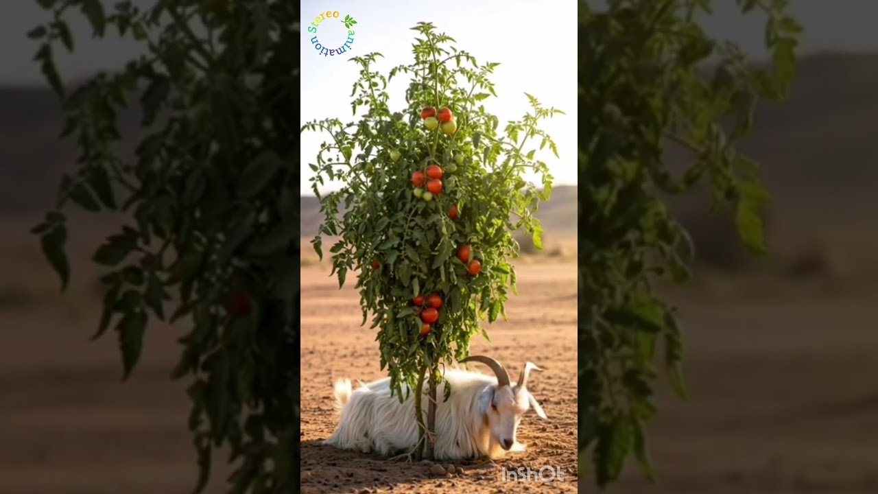 The white goat watered the tomato plants 😭
