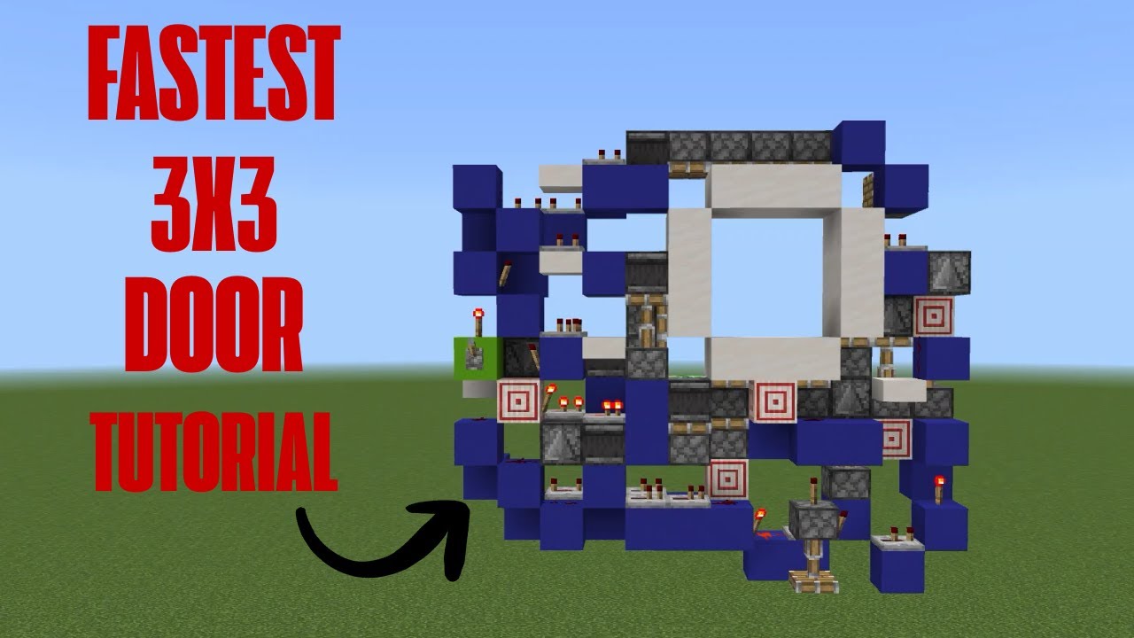 FASTEST 3X3 Piston Door TUTORIAL (BEDROCK EDITION)
