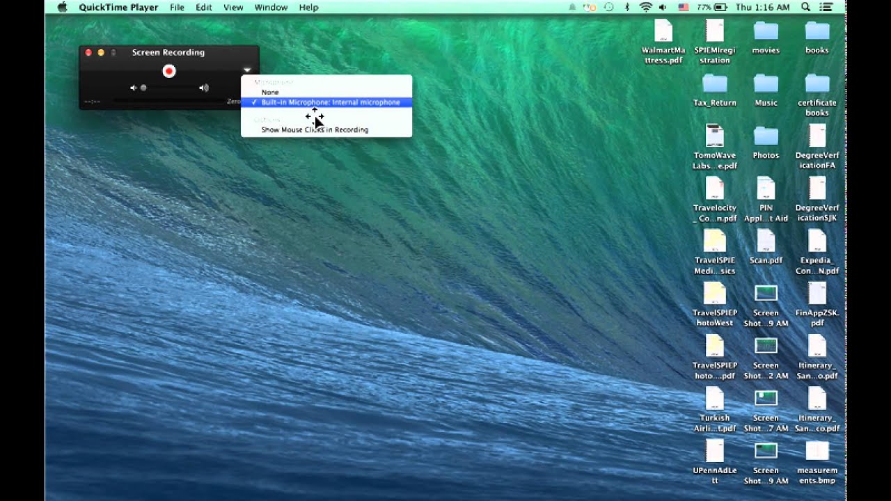 Video Recording using Quick-Time Player