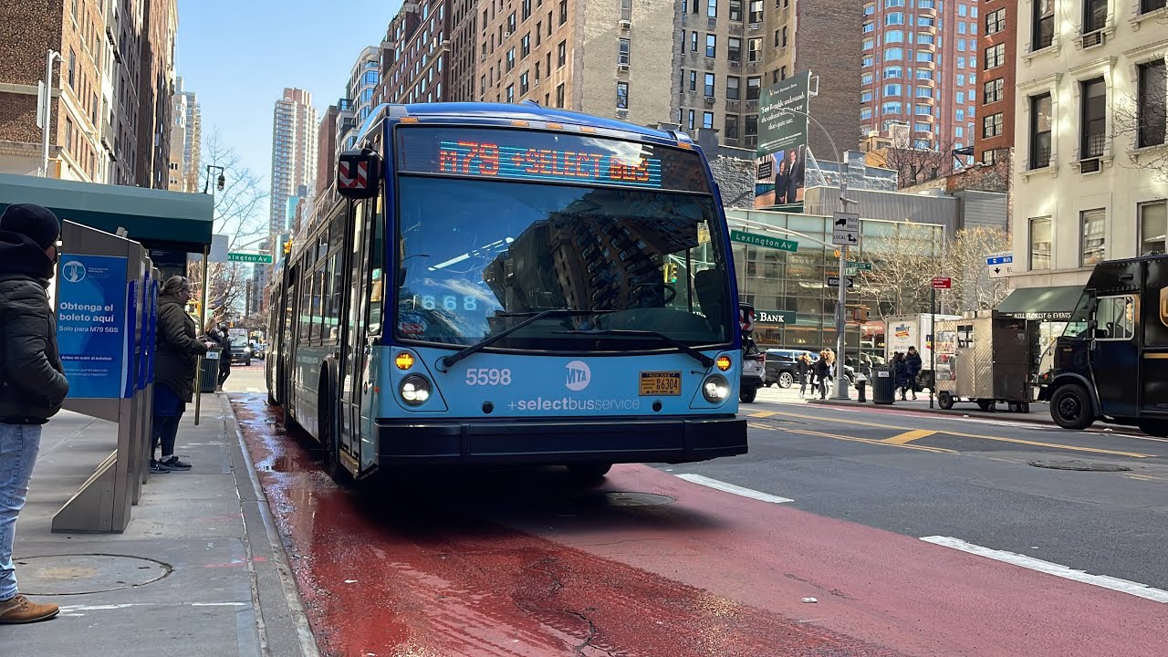 MTA M79 SBS bus #5598 full ride from E 79 St & Lexington Av to W 79 St & Broadway + W operator.