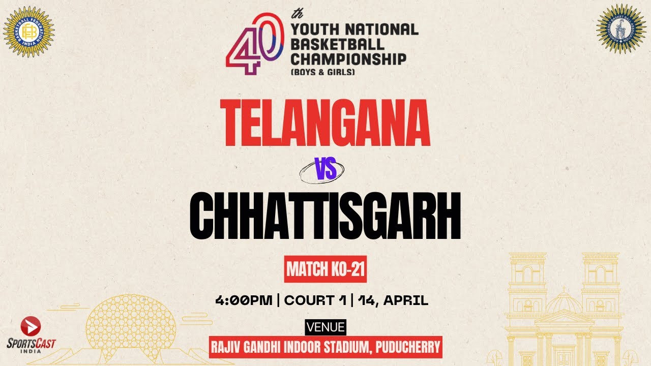M KO-21 | TELANGANA VS CHHATTISGARH | GIRLS |  40TH YOUTH NATIONAL BASKETBALL CHAMPIONSHIP 2025