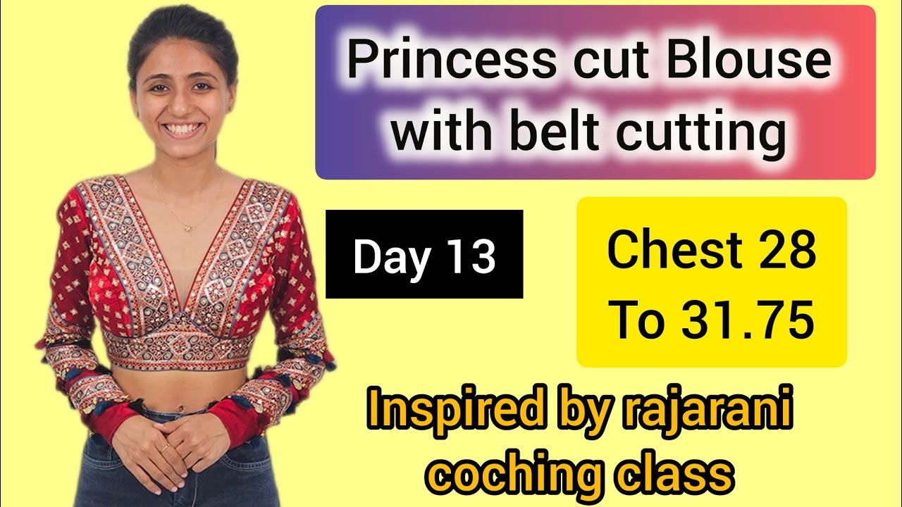 Princess Cut Blouse with Belt Cutting | Rajarani Coaching Method | Perfect Fitting #blouse #sewing