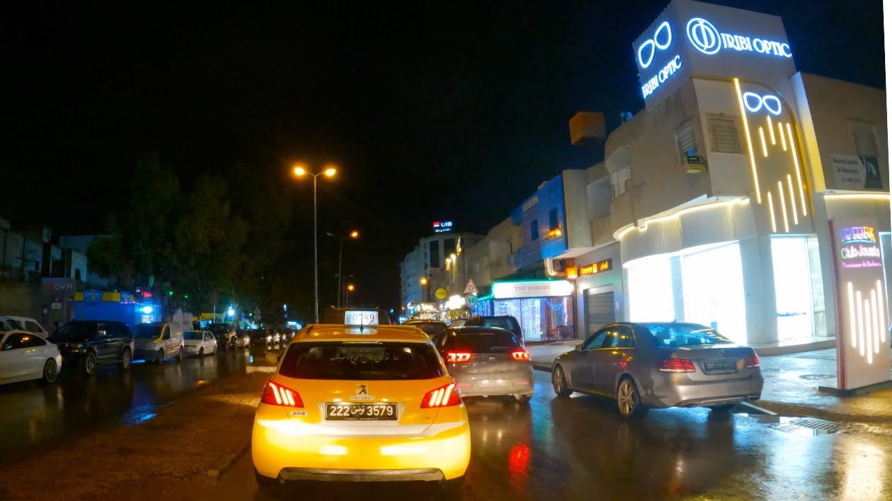 Rainy Night in Tunisia 🚗💨 | Relaxing 4K Drive 🇹🇳
