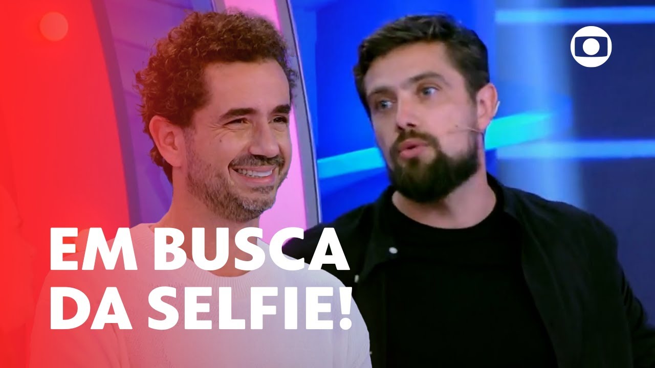 Rafael Cardoso e Felipe Andreoli adivinham 'selfies' com jogadores 📸| Caldeirão | TV Globo