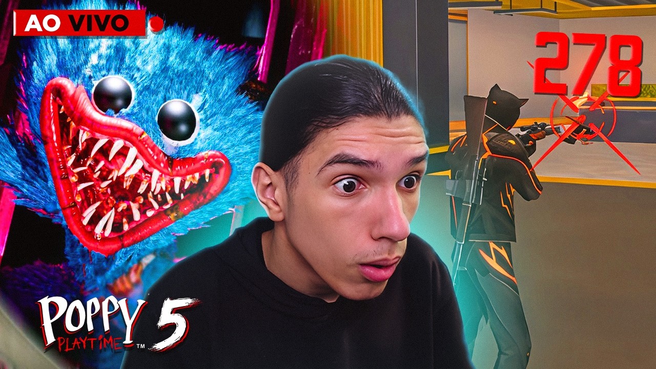 MELHOR SENSI + POPPY PLAYTIME 5! 💙  FREE FIRE AO VIVO 💙 FLUPY LIVE ON 💙
