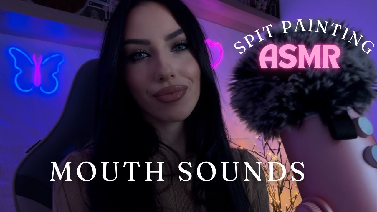 ASMR Slow Spit Painting, Mouth Sounds & Hypnotic Hand Movements