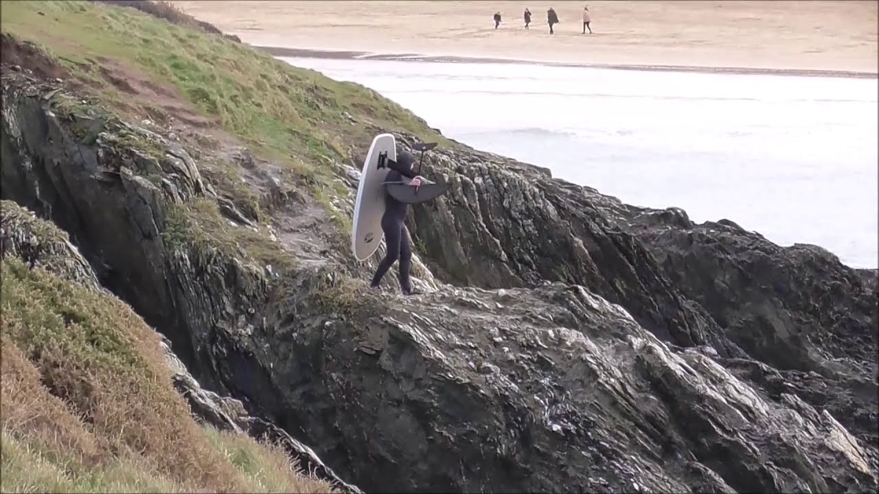 More on foil surfing Crantock Cornwall
