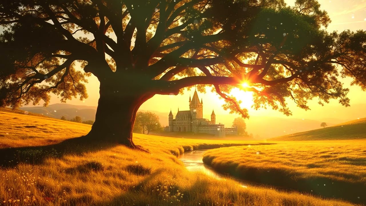 Golden Sunset Under the Ancient Tree – Relaxing Music to Calm Your Mind, Focus & Study Peacefully