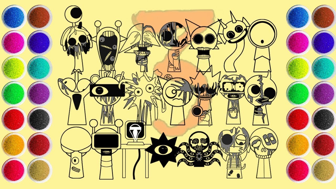 Drawing All Sprunki Phase 3 Characters - Wenda, Simon, Brud, Oren, Gray, Mr. Sun, and Others