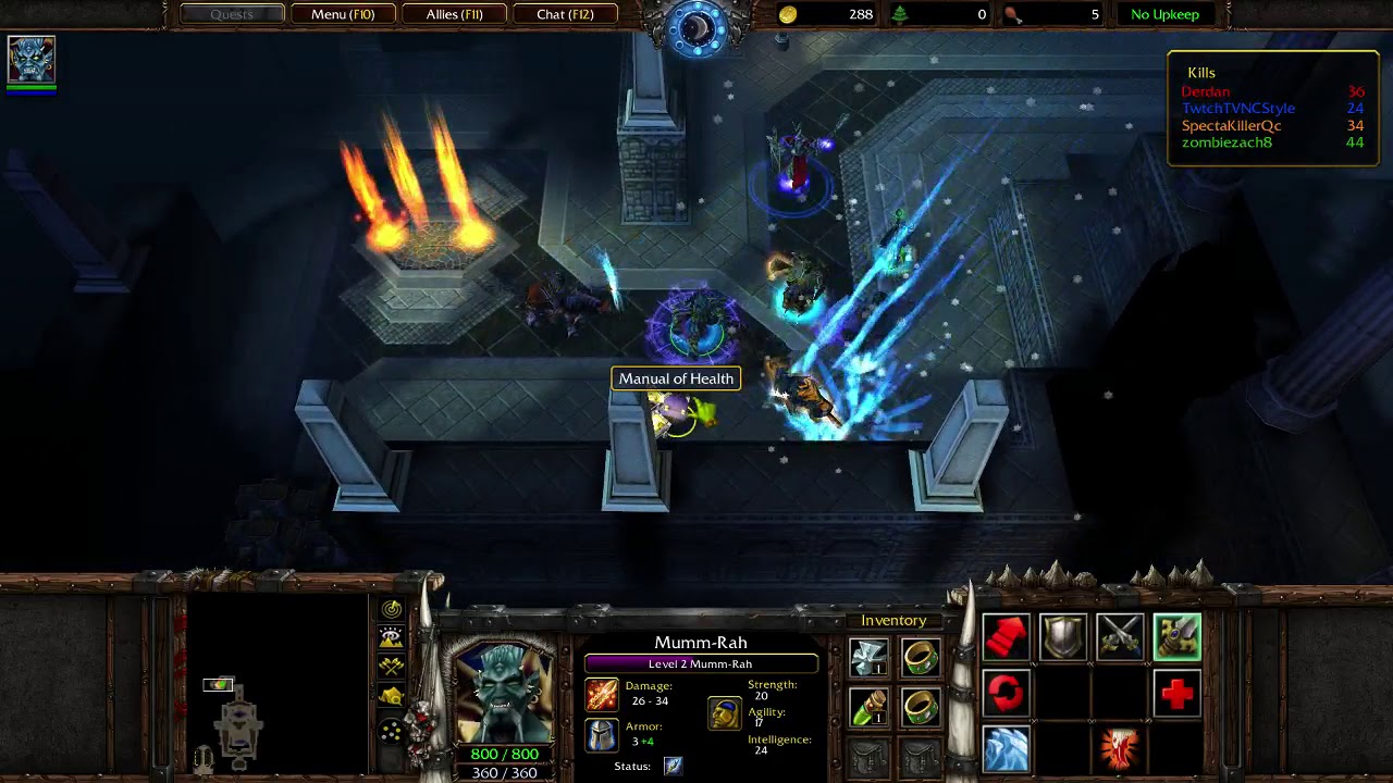 【 ENG / KOR 】Warcraft III - Custom Map WarChasers (Munn-Rah + 3 Random Allies)
