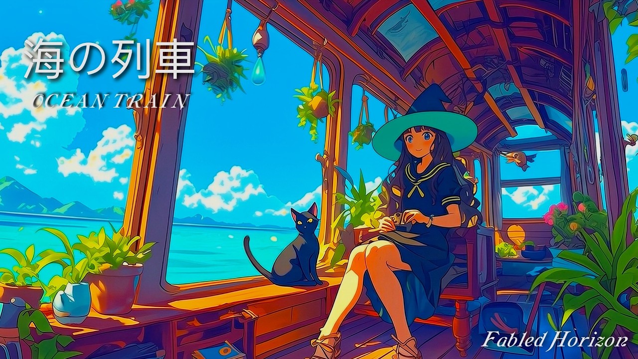 Relaxing Ghibli Style Music 🚂 Emotional Piano for Study & Sleep | The Ocean Train 海の列車